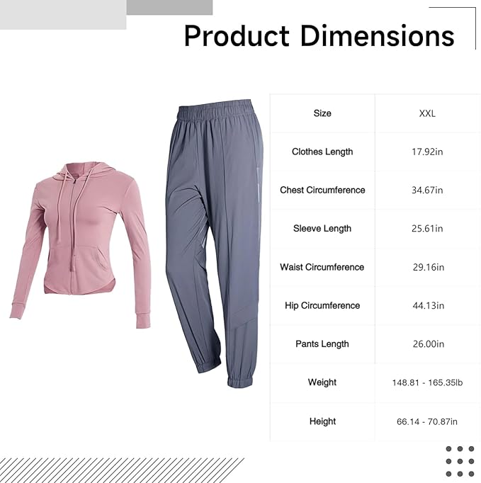 Pink Pilates Set For Women, 2-Piece Workout Outfit With Hoodie, Nylon & Spandex For Yoga And Everyday Wear