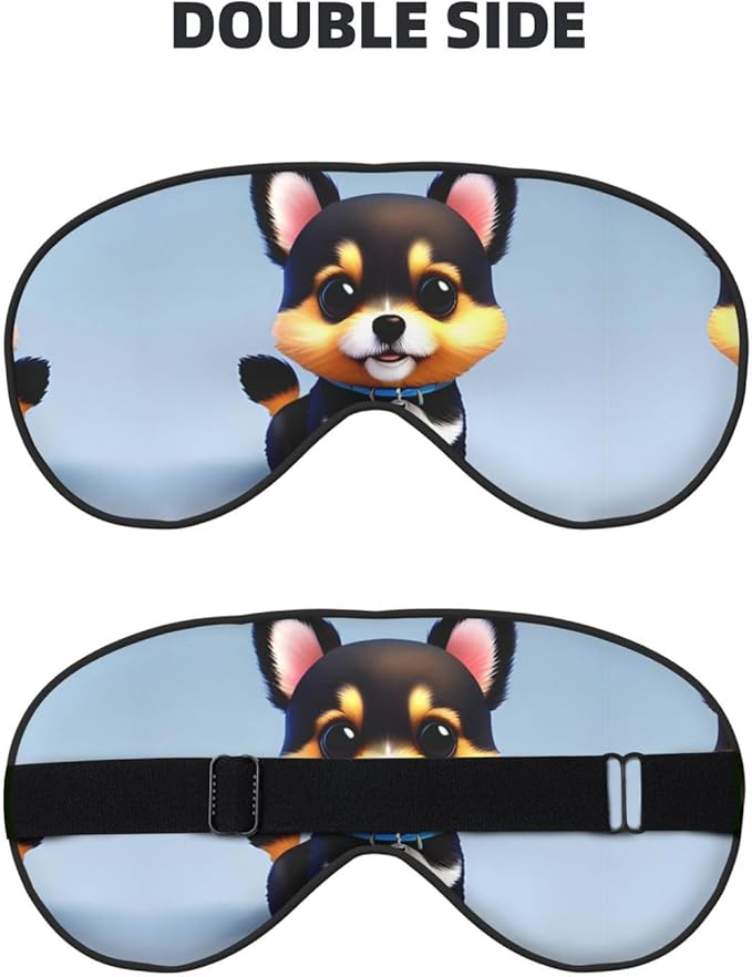 Card Love Fancy Puppy Head-Mounted Double-Sided Light-Blocking Sleeping Eye mask to Protect Eyes and Relieve Eye Fatigue