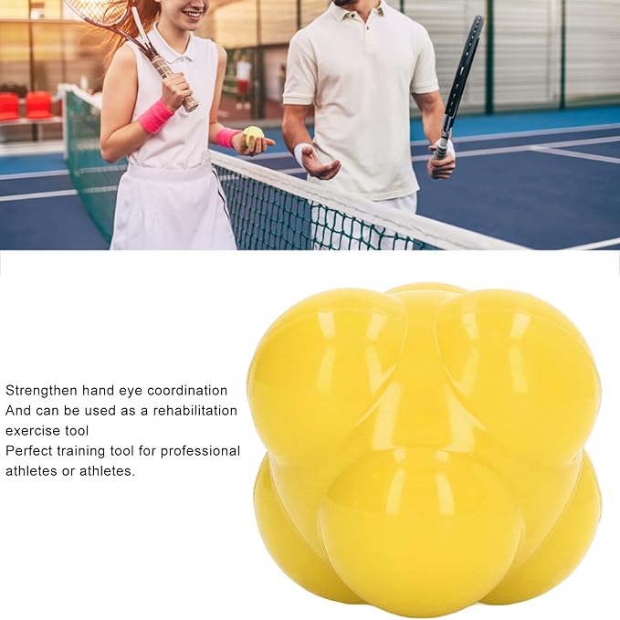 Reaction Ball, Rubber Bright Color Hex Reaction Trainer Ball for Basketball, Tennis and Other Competitive Sports