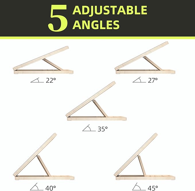 Adjustable Wooden Slant Board for Calf Stretching ,Portable Calf Strecther Incline Board for Knees Ankle Heel Feet Leg,Slanted Board for Physical Therapy