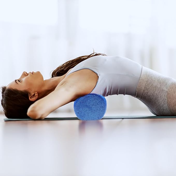 Totority Muscle Relaxation Roller Yoga Column Massager Epp Foam Roller 45x15cm Blue Back for Fitness Physical Therapy and Deep Tissue Massage