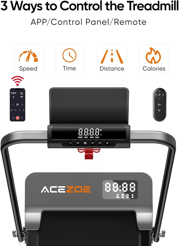Walking Pad Treadmill with 10% Incline, Under Desk Treadmill, Compact Portable Treadmills for Home Office, 285lbs Capacity, APP/Remote Control, Exercise Anytime, Low-Noise