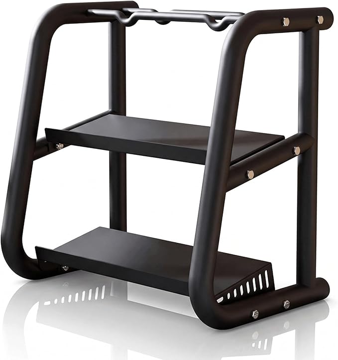 3-Tier Dumbbell Rack, Weight Rack for Dumbbells, Home Gym Storage for Dumbbells Kettlebells Yoga Mat and Balls, All in One Workout Storage, Powder Coated Finish Steel