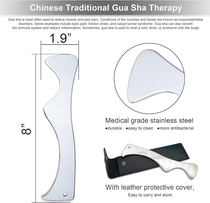 Muscle Scraper Tool, Gua Sha Tool, Scraping Massage Tools, Stainless Steel Scraping Tool, IASTM Tools, Fascia Massage Tool to Physical Therapy for Scar Tissue, Soft Tissue, Relieve Body Pain