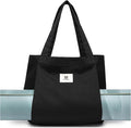 Moyaqi Canvas Tote Bag with Yoga Mat Carrier Pocket Carryall Shoulder Bag for Office, Workout, Pilates, Travel, Beach and Gym