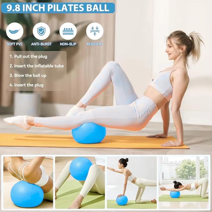Pilates Kit for Home Workouts, Pilates Equipment Ring and Ball Set with Resistance Bands, Pilates Essentials Kit for Women, Home Pilates Workout Kit, Pilates Starter Kit for Women at Gym Studio Travel