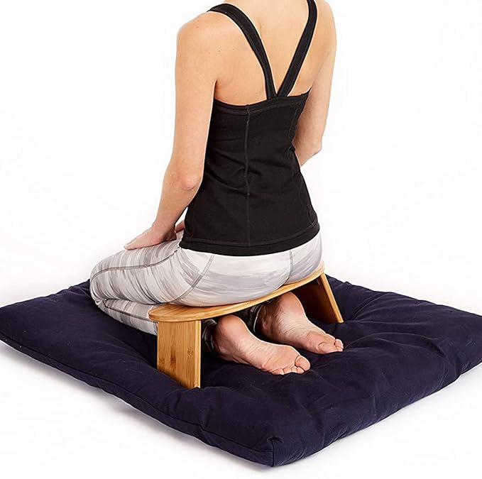 Bamboo Kneeling Meditation Bench, The Original Kneeling Stool, Folding Portable Design for Outdoor use & Travel