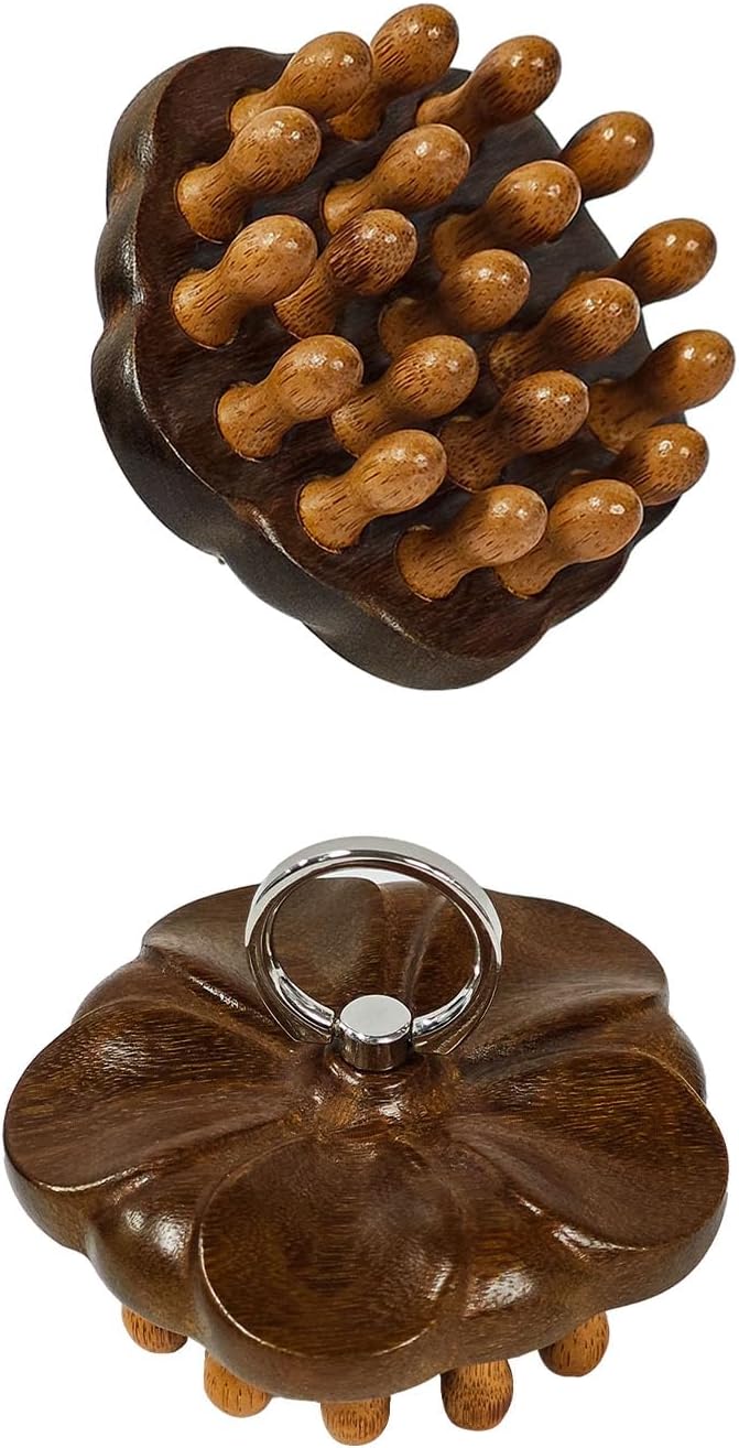Scalp Massager for Hair Growth, Wooden Scalp Massager, Gentle Head Massage Comb for Scalp Relaxation, Daily Hair Care, Portable Manual Self-Care Tool, Natural Wellness Gift for Women Men