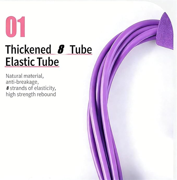 Upgrade 8 Tube Pedal Resistance Device, Pedal Resistance Band with Handle, Fashion Puller Exercise, Detachable and Adjustable Multifunction Fitness Bands for Abdomen, Waist, Arm, Leg