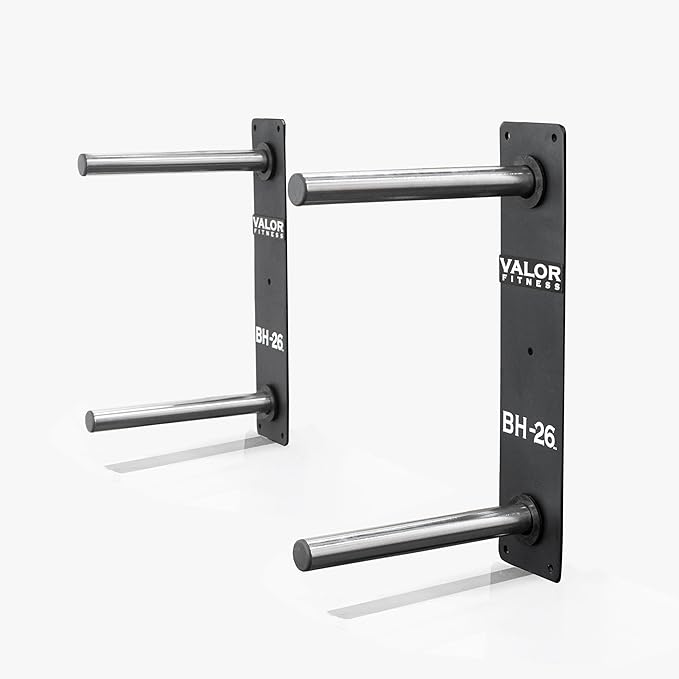 Valor Fitness Wall Mounted Weight Plate Storage Holder/Rack for Bumper Plates and Olympic Weight Plates