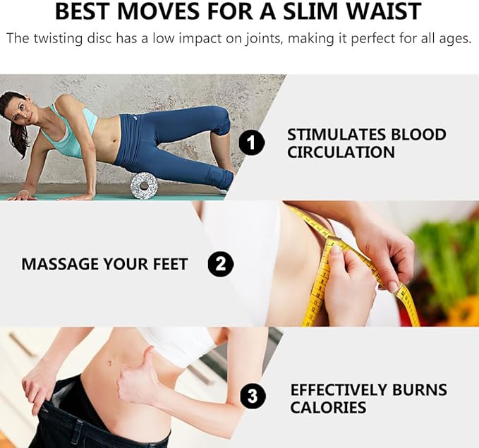 Milisten Twisting Waist Disc Board Slimming Rotating Exercise Machine with Foot Massage for Core Training and Ab Workout at Home