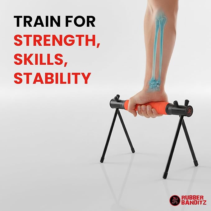 Rubberbanditz Parallette, Parallel Bars & Dip Station | At Home Gym Workout Equipment, L-Sit Bars & Calisthenics Equipment for Home. Perfect for Push Ups, Dips, Handstands & Gymnastics.