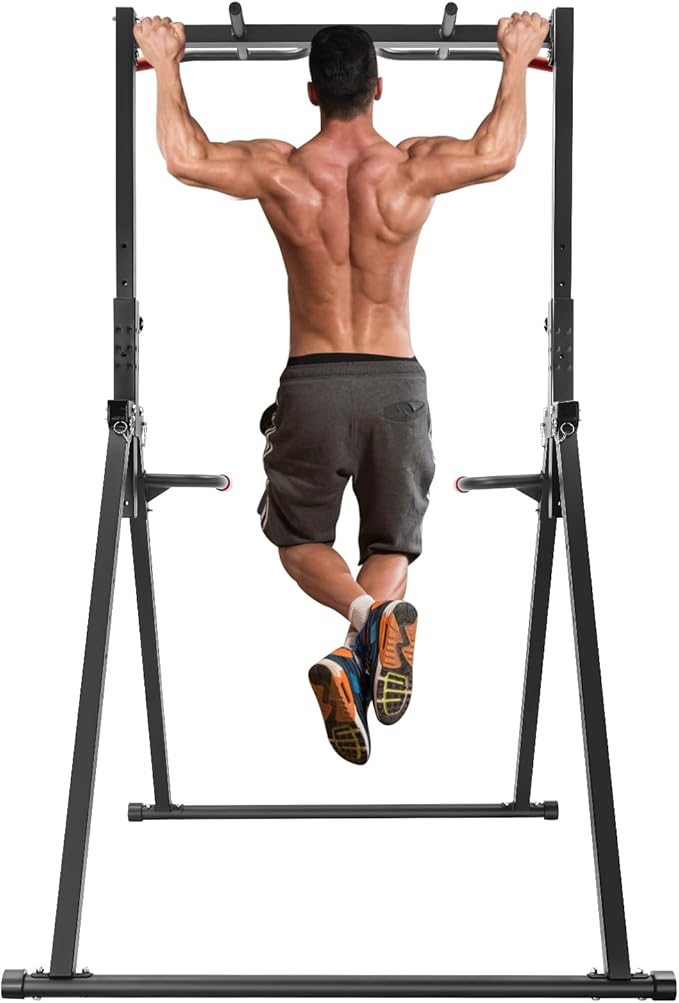 Power Tower Pull Up Bar Station Pull Up Bar Free Standing Multi-Function Adjustable Height Dip Station for Gym Workout Strength Training Fitness Home Gym Equipment Max 440 LBS