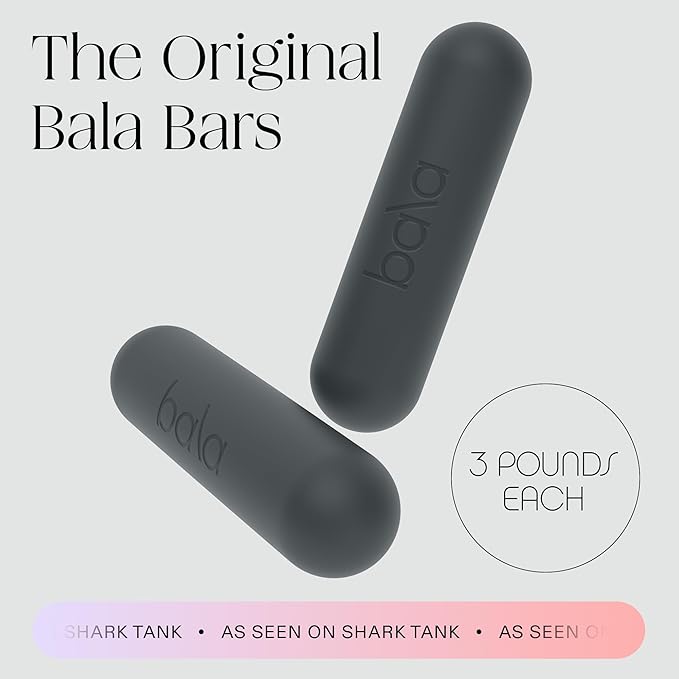 Bala Bars Dumbbell Set for Women & Men - Set of 2 Bars Designed for Walking, Strength Training, HIIT, Boxing & Aerobics - Hand Weights for Working Out at Home