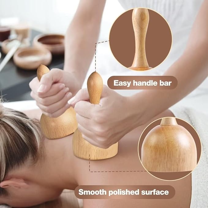 JUANWAN 10-in-1 Wood Therapy Massage Tools Gua Sha Wooden Massager for Body Shaping Massage Tool Set Wood Therapy Tools for Relieving Muscle Pain Body Lymphatic Drainage Massager Anti-Cellulite