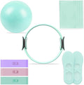 Pilates Essential Kit - Home Pilates Equipment Set - with Toning Pilates Ring & Long Resistance Bands & 3 Level Pilates Loop Bands & Soft Pilates Ball & Pilates Grip Socks