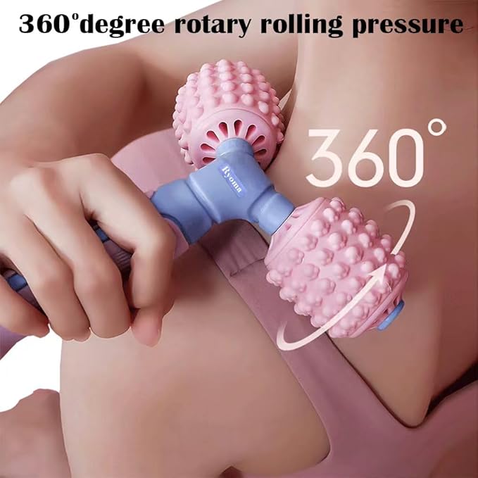 Ryoma Cat Paw Dual-Roller Massager, Protable Hand Held Massage Roller,Muscle Kneading Sensation, Silicone Softness Comfortable Massage Tool,Suitable for Gifting and Personal use
