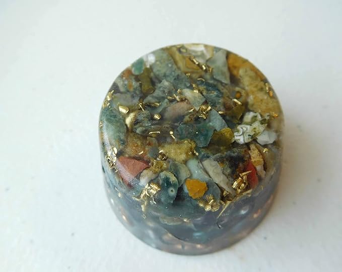 Ocean Jasper Orgone Generator Energy Accumulator 528Hz/7.83Hz/Advance Harmonics Many Beautiful Ingredients and Colors!! (Ocean Jasper)