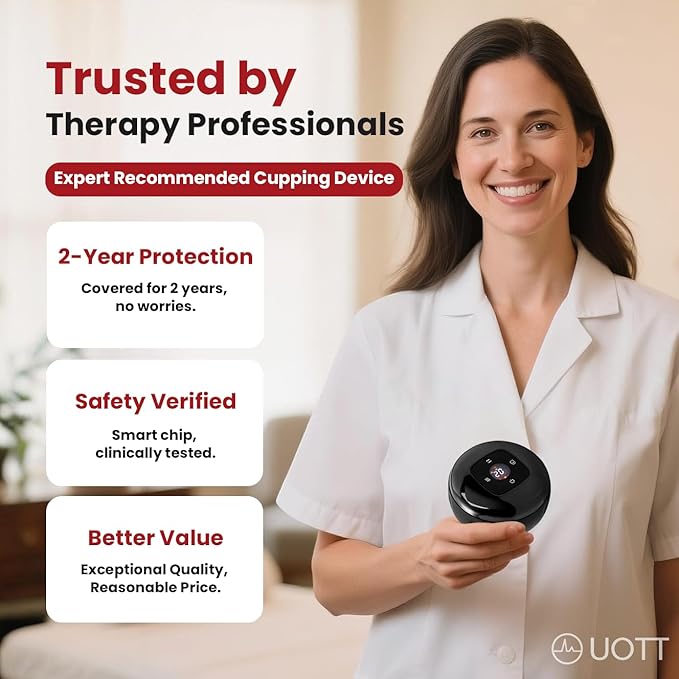 UOTT Original 20 Levels Cupping Kit for Massage Therapy (2PCS),5-in-1 Smart Dynamic Cupping Set with Red Ligh-t Therapy&Heat Penetrates for Targeted Pain Relief, Knots, Aches, Muscle Soreness