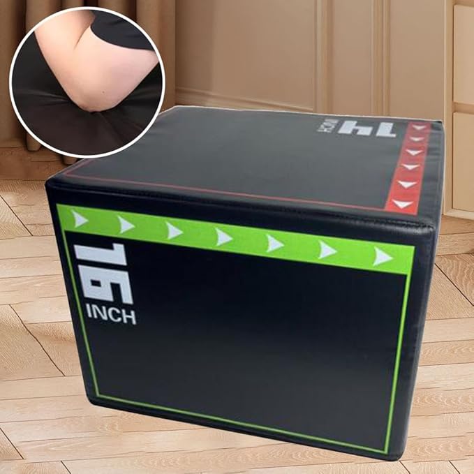 3-in-1 Plyometric Jumping Exercise Box, Heavy Duty Versatile Jump Box, Home Gym Workout Trainer for Jumping Workout Skipping Lunges Squats