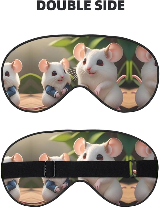 Mother and Child Rats Head-Mounted Double-Sided Light-Blocking Sleeping Eye mask to Protect Eyes and Relieve Eye Fatigue