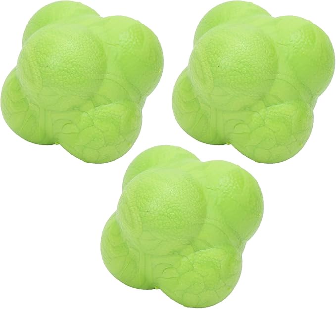 3Pcs Bounce Reaction Balls, TPR Material, Speed Coordination Training Set for Athletes, Portable and Durable Multisport Tools, Size 2.8x2.2in
