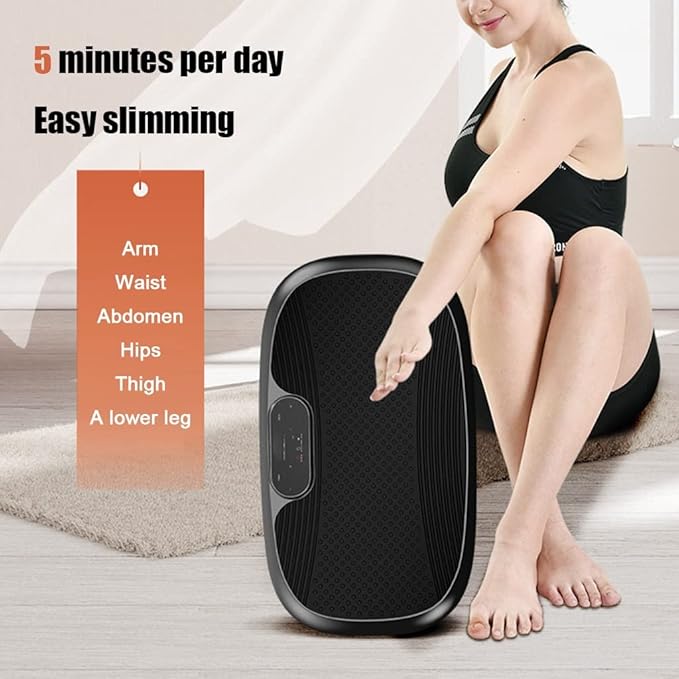 Vibration Plate Exercise Machine, Whole Body Workout Vibration Platform w/Remote Control, Resistance Bands, for Home Training, Weight Loss, 999 Levels