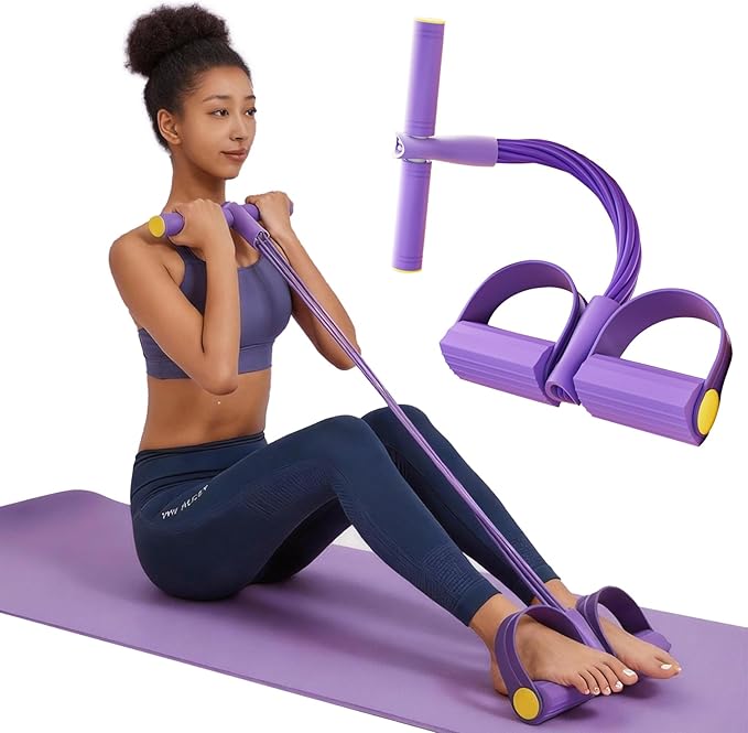 Pedal Resistance Band with Handle Multifunction Pedal Resistance Band Upgrade 6/8/10 Tubes Manual Tension Training Pedal Natural Rubber Foot Pedal Resistance Bands