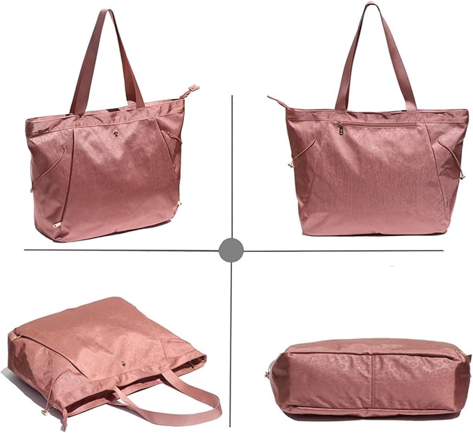 ESVAN Yoga Tote Bag for Women Shoulder Bags Drawstring for Office Workout Travel Carryall Pilates Gym and Beach