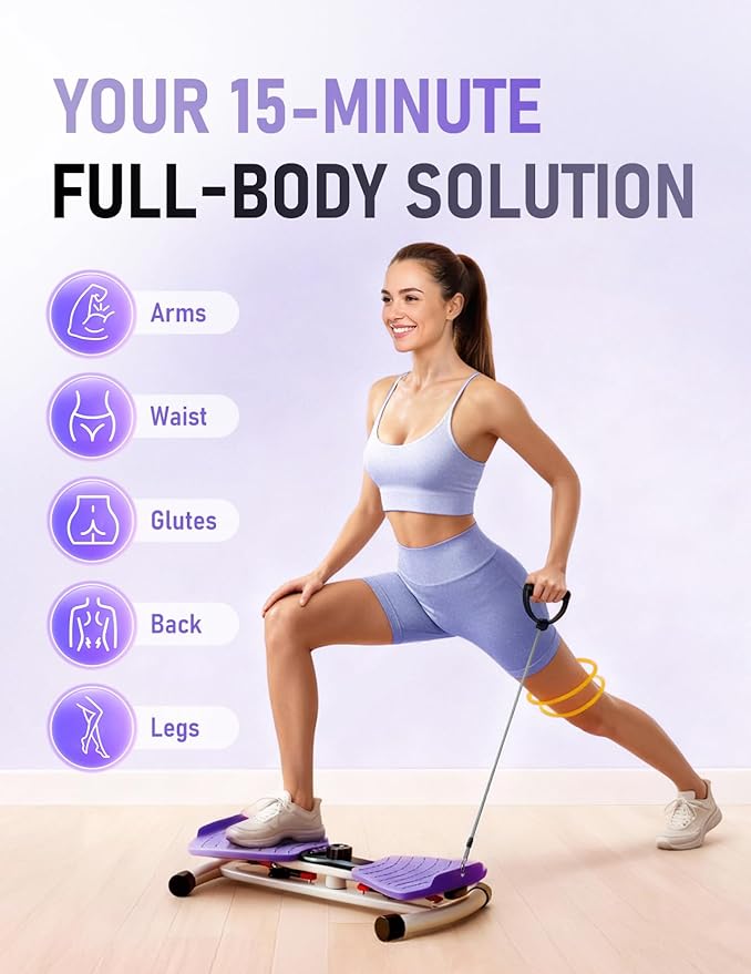 Waist Twister Machine Exercise, Ab Twist Board with Smart LED Digital Counter, Supports 300 lbs, Noiseless, Anti-Slip, Compact Portable for Home Gym Workout Equipment