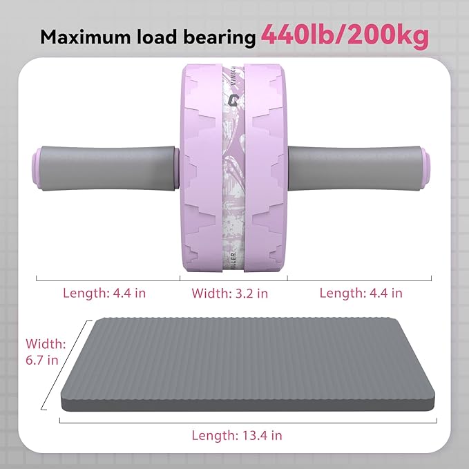 VINSGUIR Ab Roller Wheel, Abs & Core Workout Equipment for Home Gym with Knee Pad Accessories, Abdominal Wheel for Full-body Strength Training