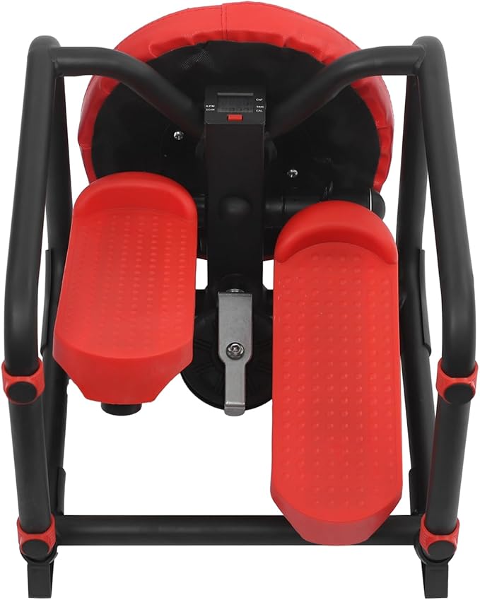 Multi-Function Stepper with Seat,Side-to-Side Lateral Rocking Fitness Stepper with Digital Monitor/Resistance Bands Machine, Total Body Workout, 300LBS Capacity for Home Office Workout