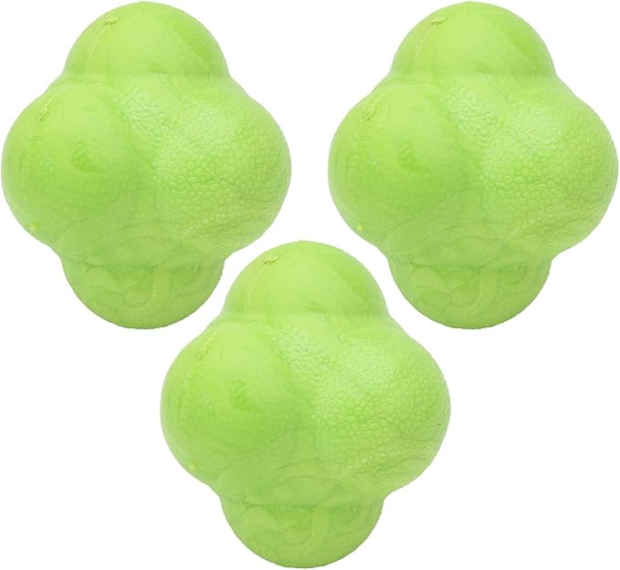 Drfeify 3Pcs Bounce Reaction Balls Ball Set for Training & Coordination HexShaped with TPR Material for Multisport Athletes
