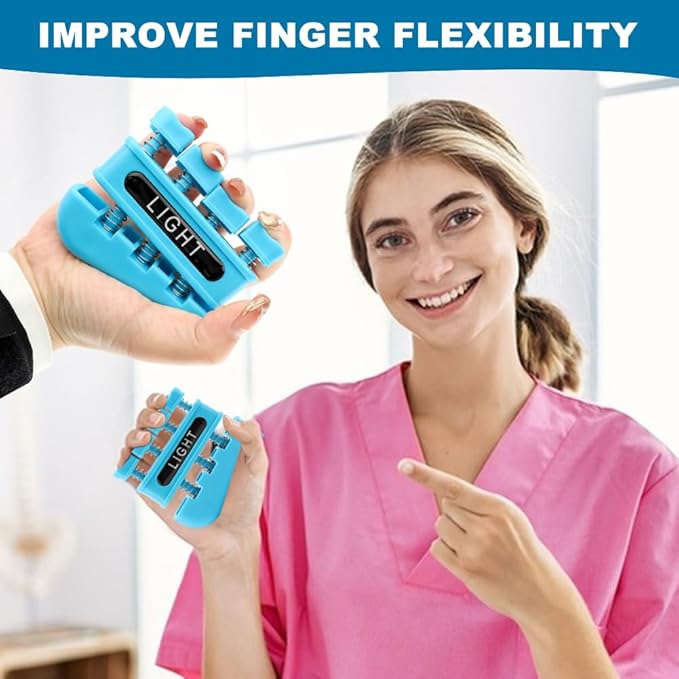 4Pcs Finger Strengthener, Finger Exerciser, Hand Exerciser for Improve Dexterity and Strength in Fingers, Hands, Forearms–Grip Strength Trainer for Musicians, Climbers