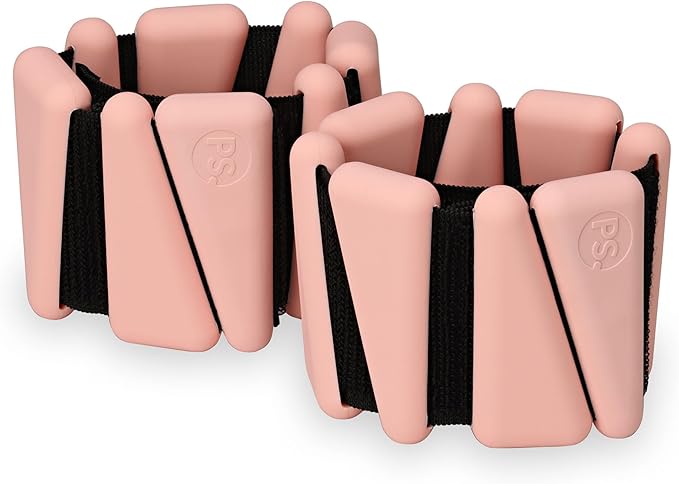 POPSUGAR Wrist and Ankle Weights, 2 x 1 lb (Coral) Wearable Weights, Strengthens, Tones & Sculpts Legs & Arms, Adjustable Ankle Weights for Work from Home Fitness, Gym Accessories for Women & Men