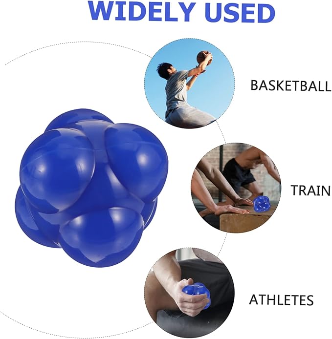 Veemoon Hexagonal Reaction Ball Durable Fitness Tool for Agility Training for Home Workouts Smooth Surface for Enhanced Hand-Eye Coordination and Reflex Development Large Blue