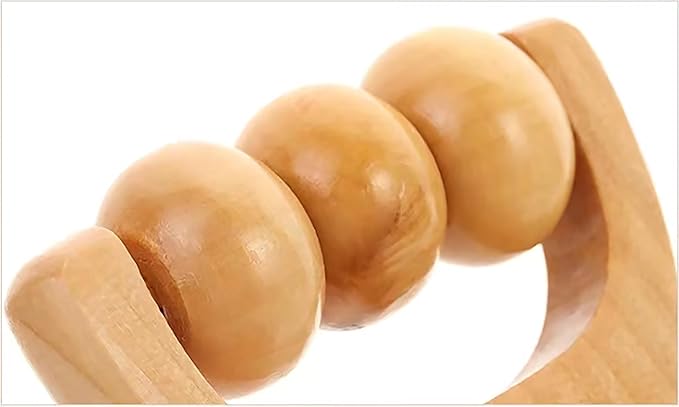 Wooden Massage Roller， Back Roller Massager Tools，Wooden Bead Massage Tool for Leg and arm Tissue Relief