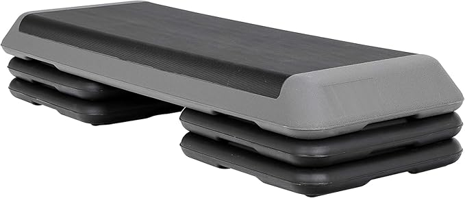 Adjustable Workout Aerobic Stepper, Exercise Step Platform Trainer with 4 Risers,Non-Slip Surface for Home Gym Workout Training