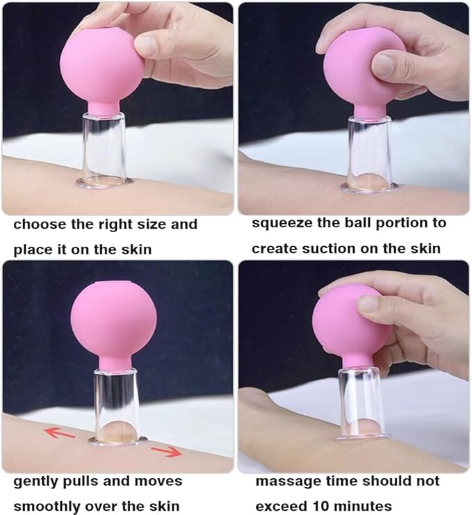 Luzly Face Cupping Set Anti Aging Facial Cupping Gua Sha Facial Tools Cupping Wrinkles Massage Vacuum Suction Cupping Therapy Set for Face Leg Arm Back Shoulder Muscle and Joint Pain