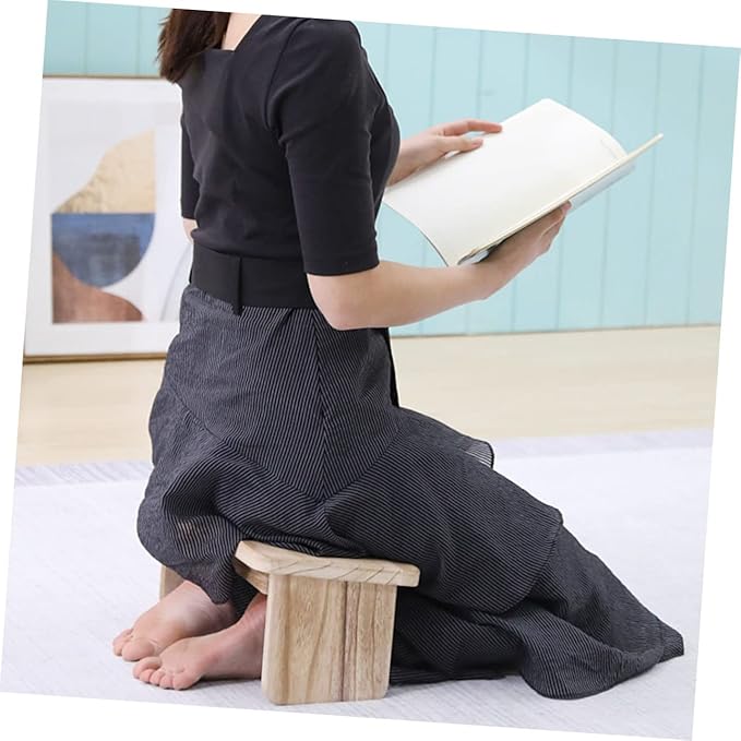 GALPADA Meditation Bench Zen Stool Kneel Sit Stool Wooden Floor Seat for Home Office