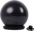 Yoga Ball Chair,Yoga Ball，Exercise Ball, Yoga Ball Chair Ergonomic Exercise Ball Stool with Base Stability Yoga Ball Chair for Adults Pregnancy Fat People Comfort Balance(Black,75cm ( 29 1/2" ))