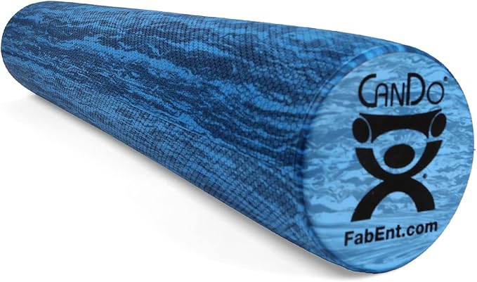 CanDo Blue Marble High Density EVA Foam Roller For Muscle Restoration, Massage Therapy, Sport Recovery, And Physical Therapy. 6" x 36", Round