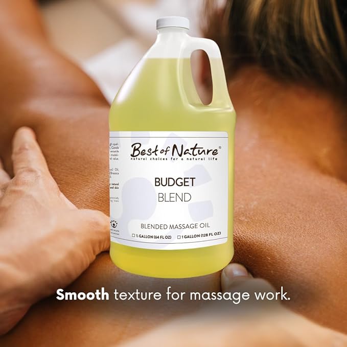 Best of Nature Budget Blend Massage & Body Oil - Affordable, Lightweight Moisturizer for Therapists & Spas, 5 Gallon Bulk Size