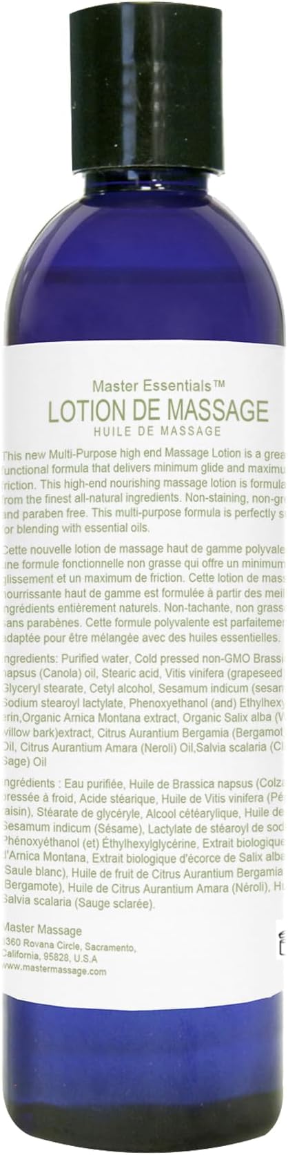 Master Massage Spamaster Essentials Unscented Massage Lotion 8 Oz(Pack of 2)