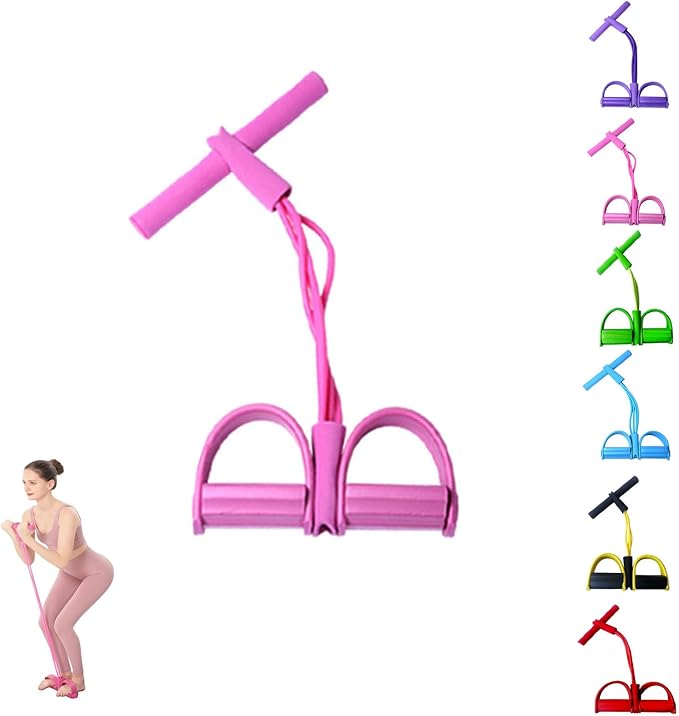 Fashion Puller Exercise,4-Tube Home Workout Pedal Resistance Bands with Handles,Manual Tension Pedal Elastic Band,Multifunction Elastic Yoga ResistanceBand,Pedal Ankle Puller Foot StretchingBand