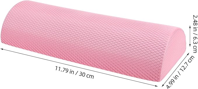 Semicircle Foam Roller for Lumbar Support and Muscle Massage, 30X6.3 Inch Pink Half Roller for Fitness, Core Stability and Back Exercise at Home