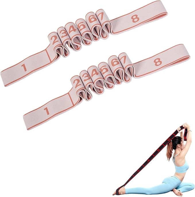 Fitness Resistance Band for Stretching and Yoga, Number Stretch Resistance Band with Clear Markings, 8/10-Section Elastic Training Bands for Yoga, Stretching, Pilates, Fitness