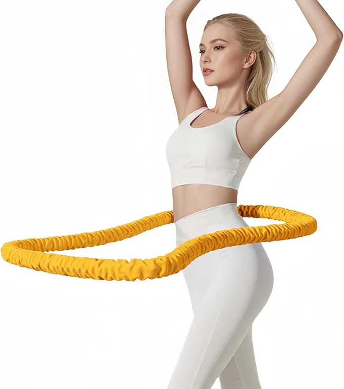 3 lbs Soft Weighted Hoop for Adults -Fold Gentle Fat Burning and Waist Toning, Pinch-Proof Design,Soft Material Won't Irritate Skin， Perfect for Home/Travel/Postpartum Recovery