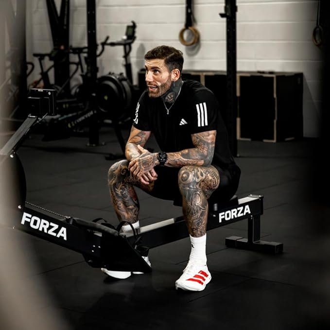 FORZA Fury Rowing Machine | 10-Level Adjustable Resistance Air Rower with Foldable Design, Digital Display & Ergonomic Features - Ideal for Home and Gym Workouts