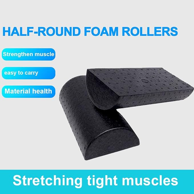 Half Round Foam Roller - Half Foam Roller, Semi-Circles Foam Roller, Half Round Roller, Half Round Yoga Roller | Half Round Exercise Roller, Compact Half Cylinder Foam Roller for Travel